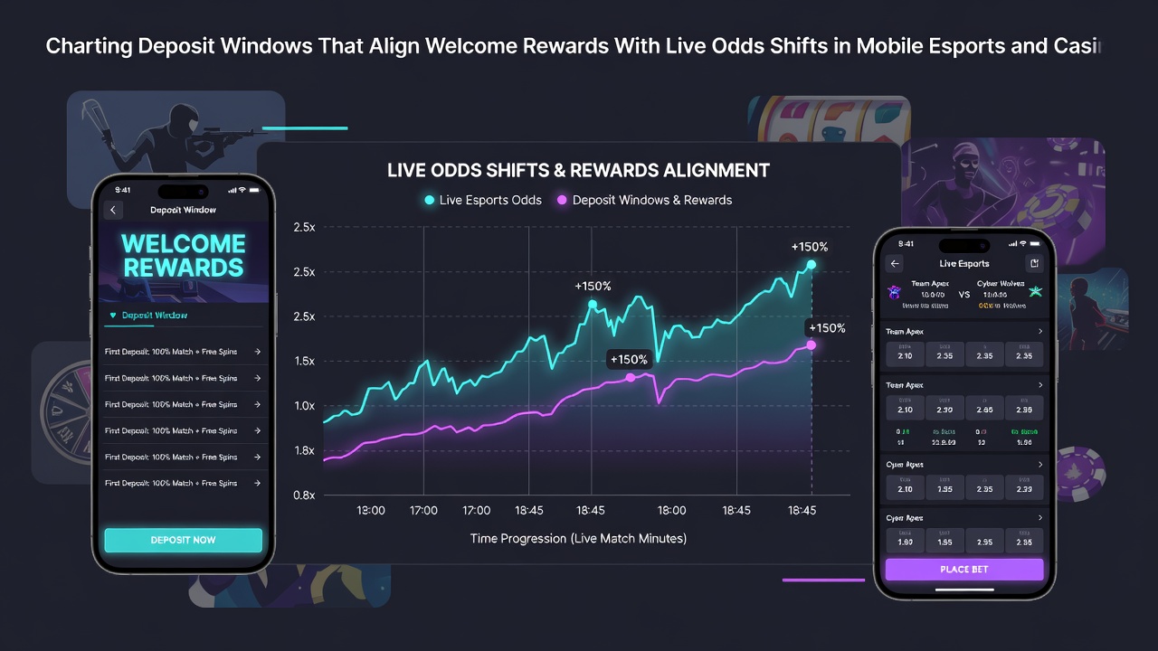 Infografik zu Bonus-Fenstern und Odds-Dynamik auf mobilen Geräten