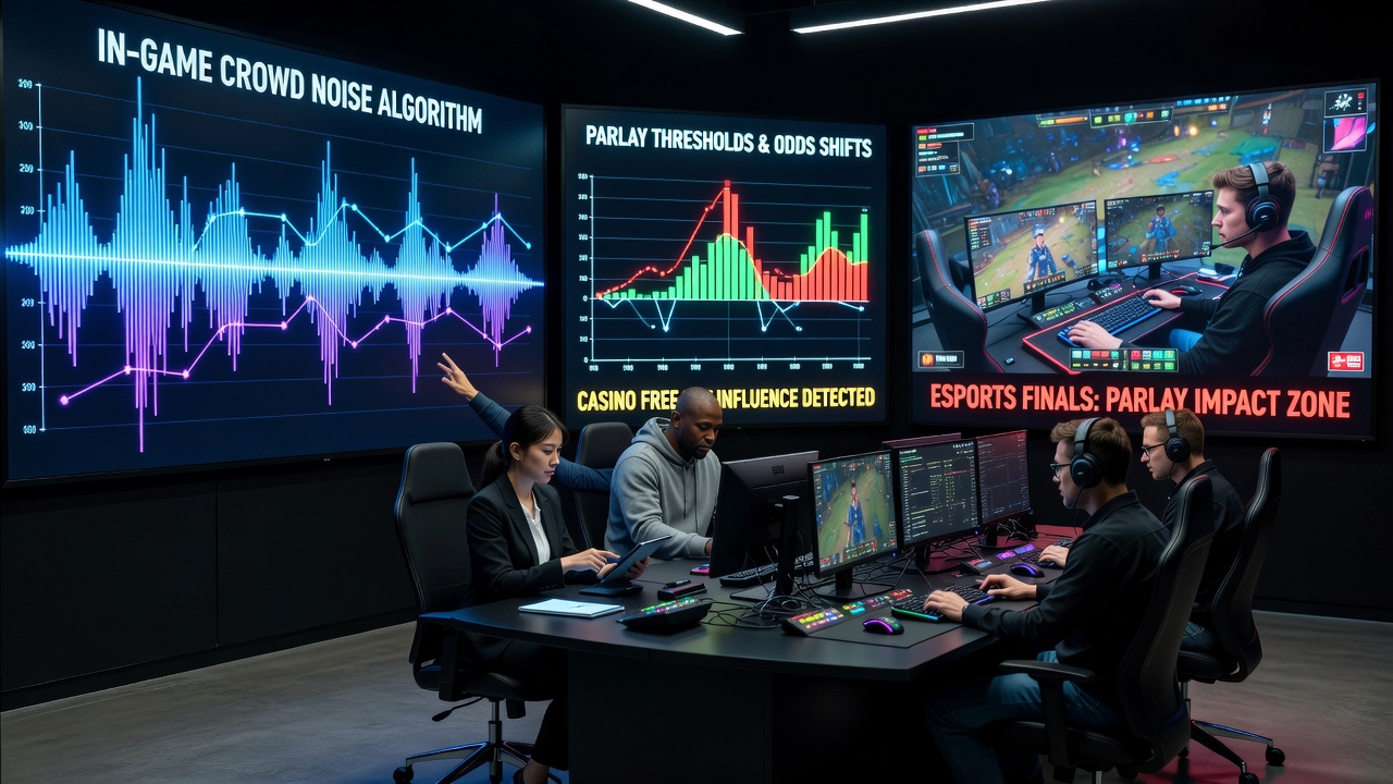 Mobile Schnittstelle mit überlappenden Free-Spin-Fenstern und Esports-Parlay-Anzeigen