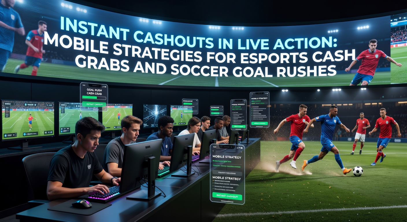 Dynamisches Screenshot einer Wetten-App während eines Esports-Finals, mit Cashout-Button und steigenden Quoten für ein Fußball-Match