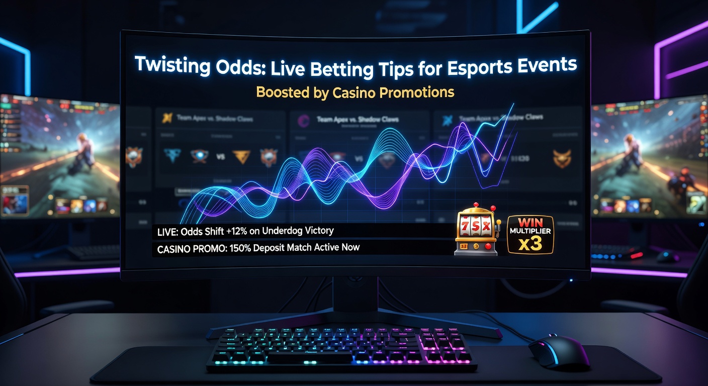 Nahaufnahme eines Esports-Livewetten-Dashboards mit schwankenden Quoten und Casino-Bonus-Overlay während eines intensiven Matches